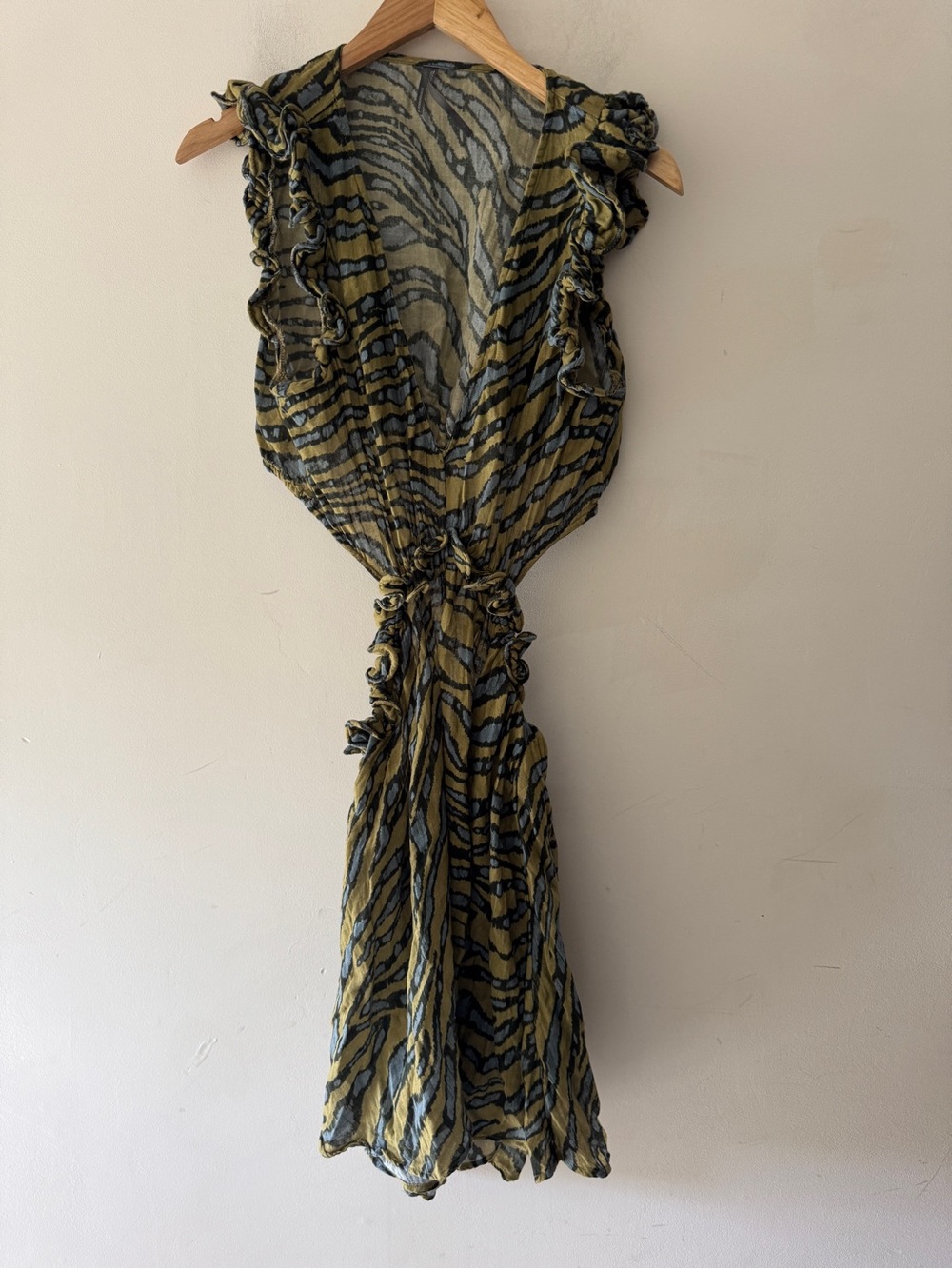 Anthropologie Tiger-Stripe Cutout Dress - Picture 2 of 7